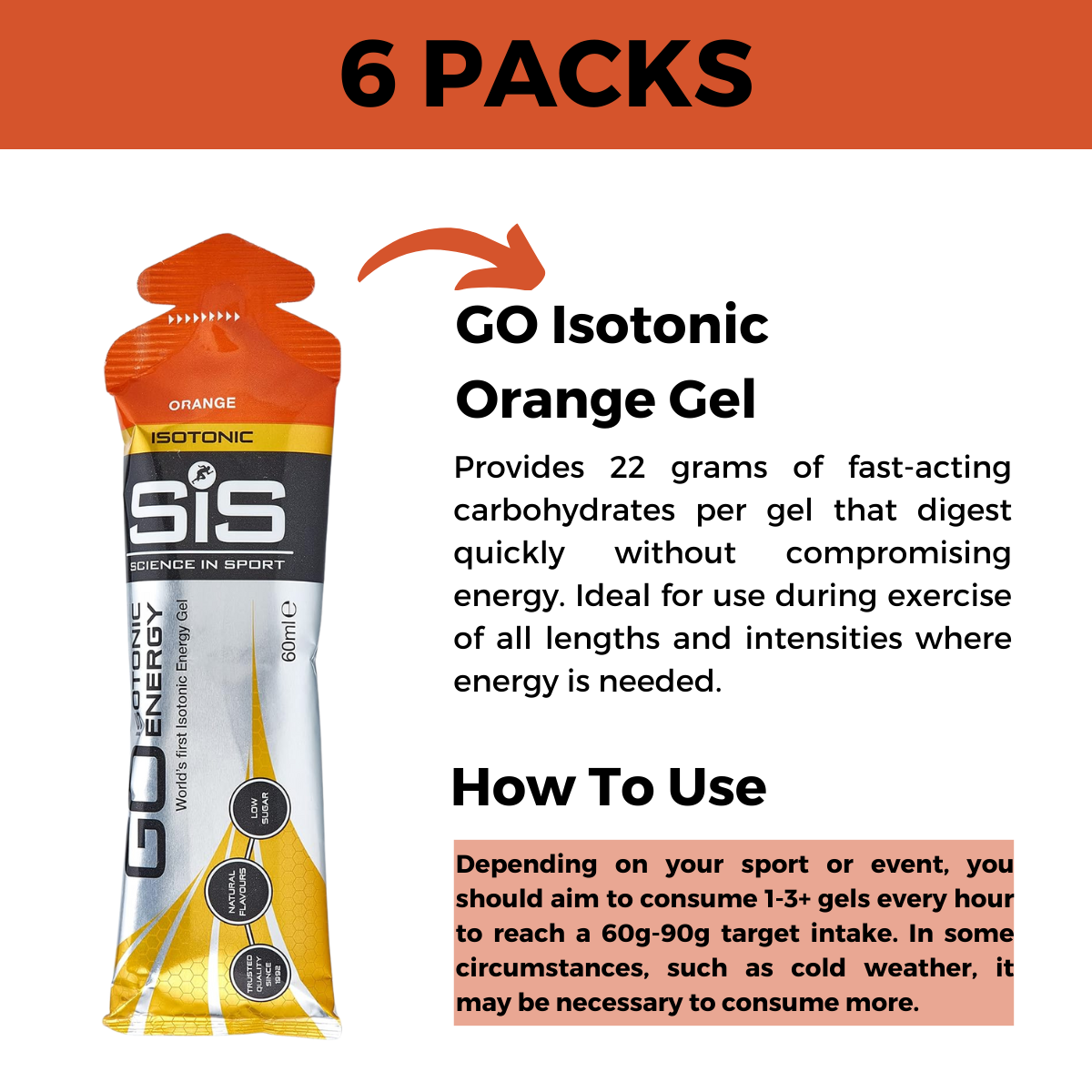 Science In Sport GO Isotonic Energy Gels, Running Gels with 22 g Carbohydrates, Low Sugar, 6 - 30 pack, 60 ml Per Serving - Ultimate Sup Singapore