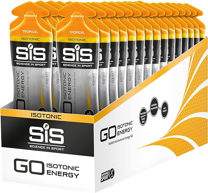 Science In Sport GO Isotonic Energy Gels, Running Gels with 22 g Carbohydrates, Low Sugar, 6 - 30 pack, 60 ml Per Serving