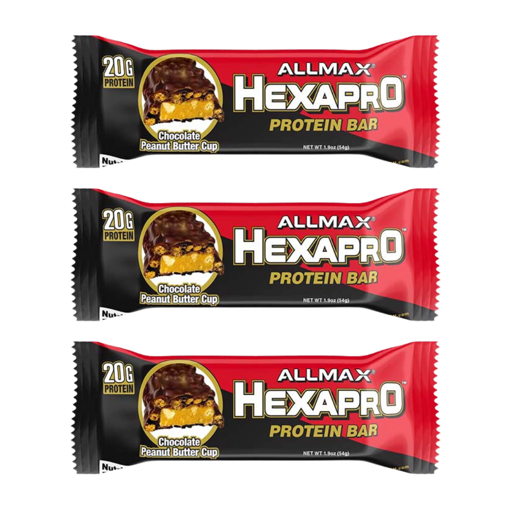 ALLMAX, Hexapro Protein Bar, 20g Protein Per Bars, 3 - 12 Bars, 1.9 oz (54 g) Each