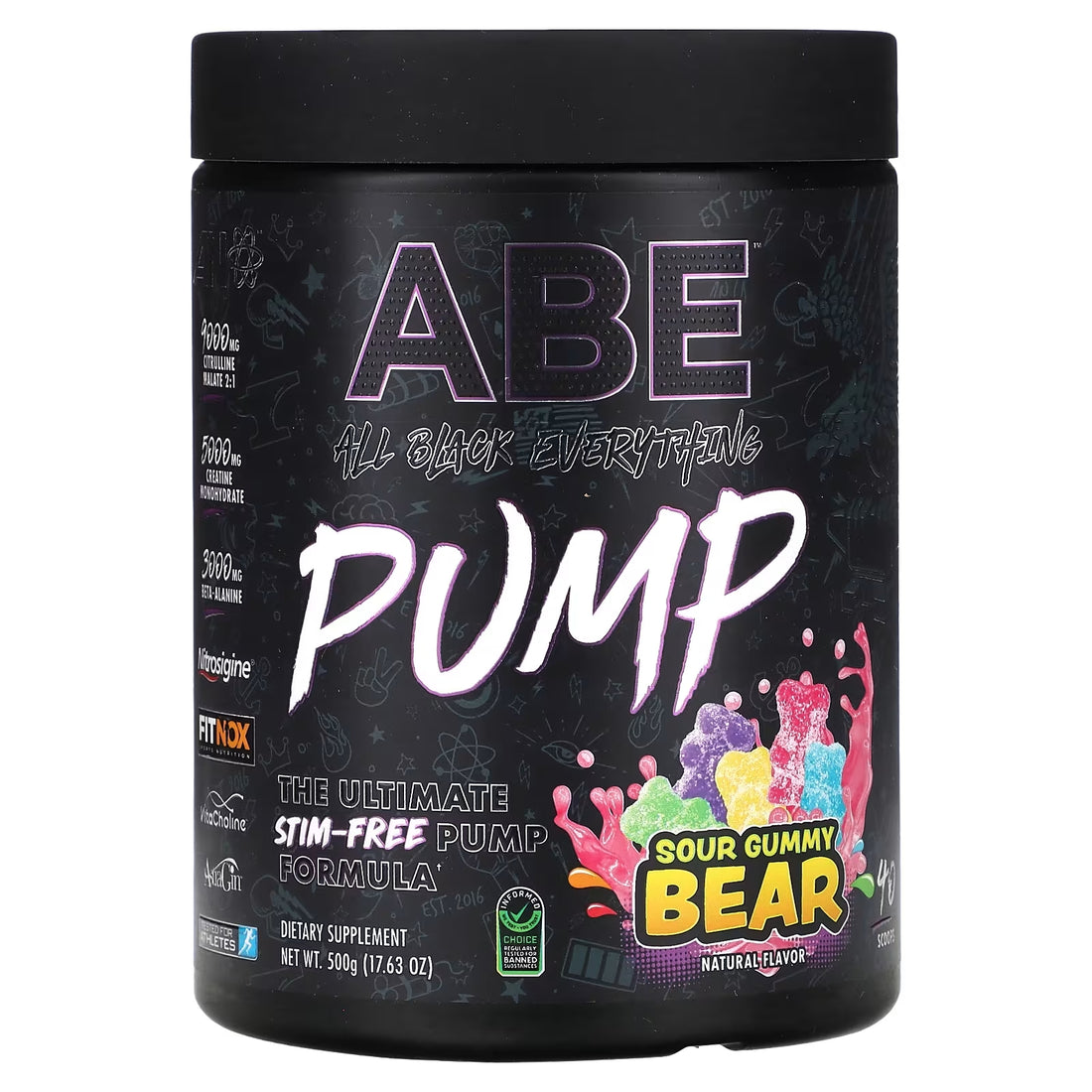 ABE, Pump - Stim-Free Pre Workout Powder, 17.63 oz (500 g) - Ultimate Sup Singapore