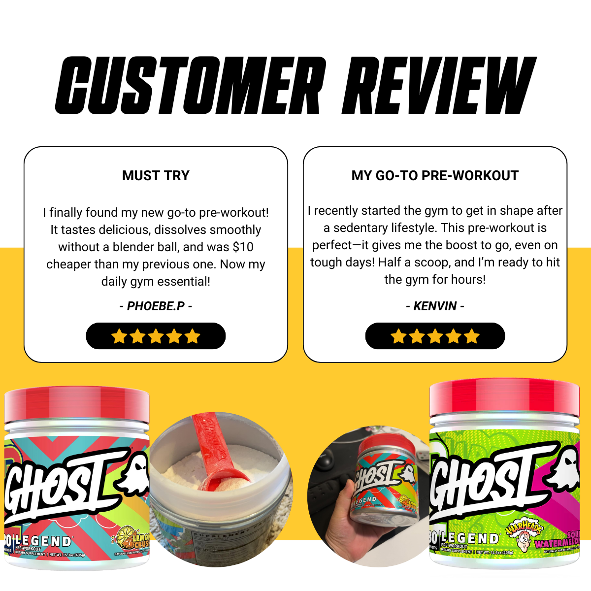 GHOST Legend All Out V3 Pre-Workout Powder, High-Stim, Energy Boost, Sugar-Free, Various Flavors, 30 Servings, review