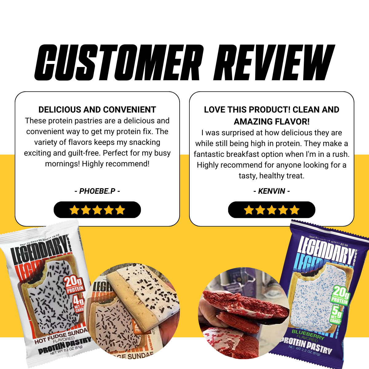 Legendary Foods, Protein Pastry, 20g Protein, Various Flavours, 61g, 3