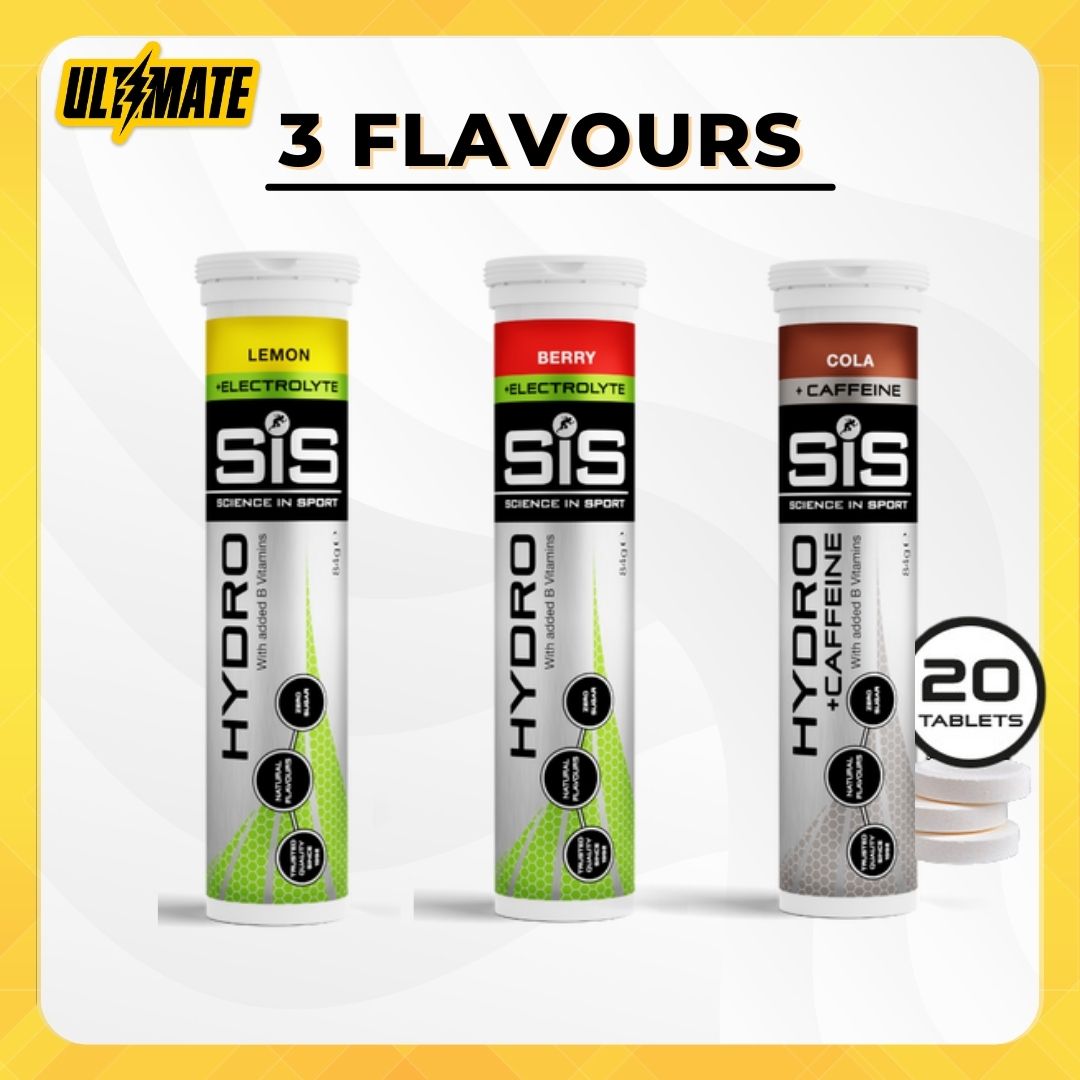 Science In Sport (SiS), Hydro Tablets, Electrolytes Drink For Hydration, Various Flavours, 20 Tablets, 4,2 gram - Ultimate Sup Singapore