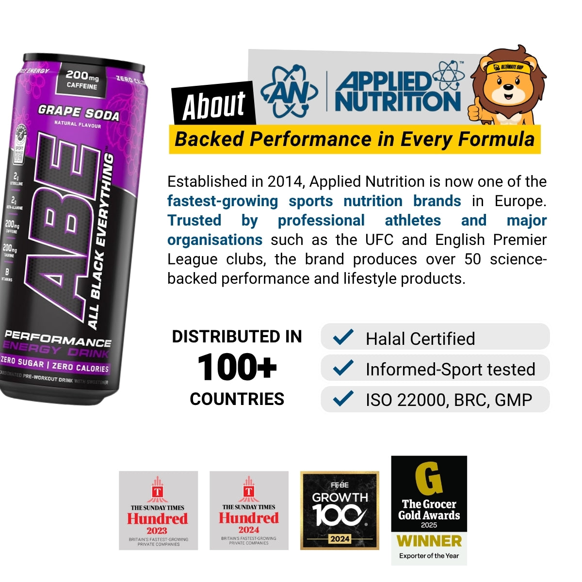 Applied Nutrition, ABE Pre Workout Cans, Pack of 12 Cans x 330ml - Ultimate Sup Singapore