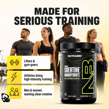NutraBio, Monohydrate Creatine Powder, Micronized for Fast Absorption and Maxizimes Muscle, 150-500g