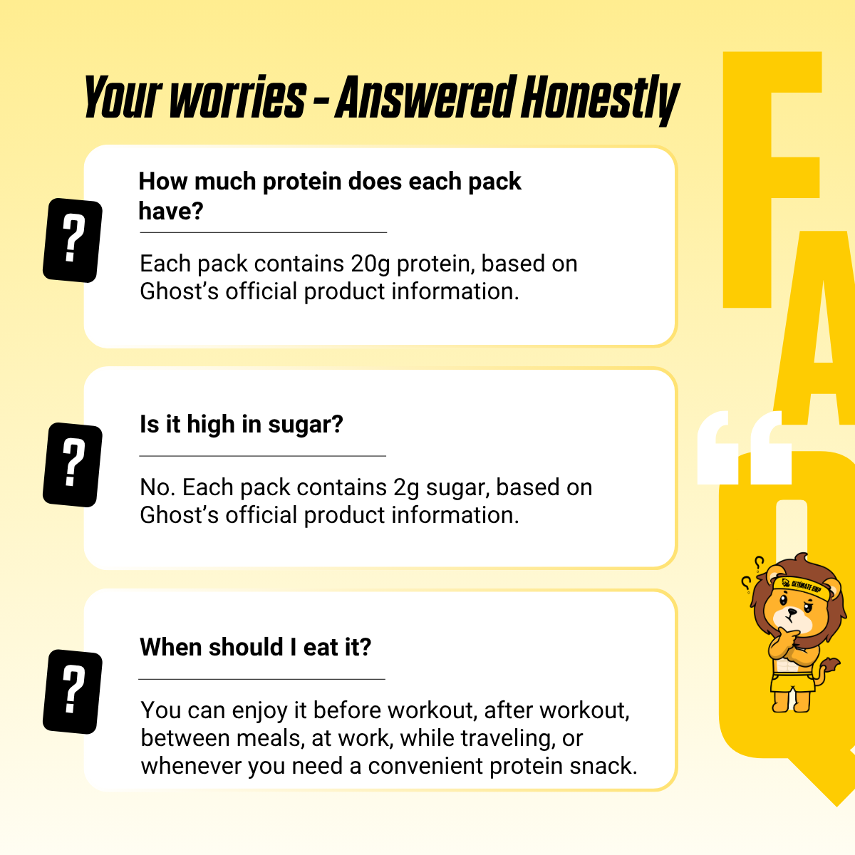 GHOST Dual Protein Bar 20g Protein & 2g Sugar for Muscle Recovery Various Flavor 3-12pc
