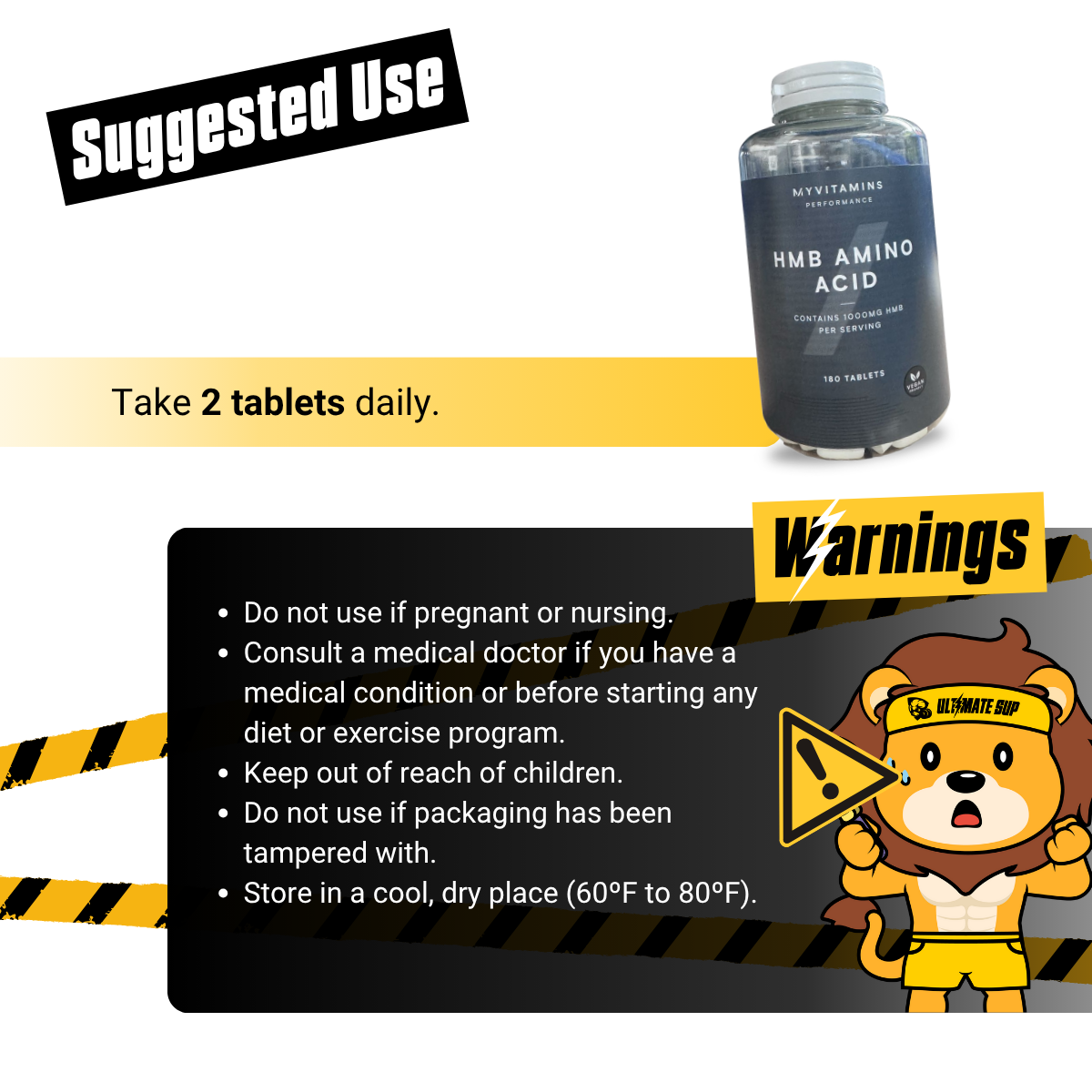 Myprotein HMB Tablets, 1000mg HMB, Supports Muscle Growth, Recovery & Performance 180 tabs - Ultimate Sup Singapore