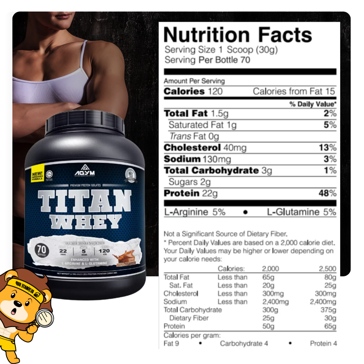 AGYM Nutrition, Titan Whey, Premium Whey Protein Isolates, 2 - 4.63 lbs - Ultimate Sup Singapore