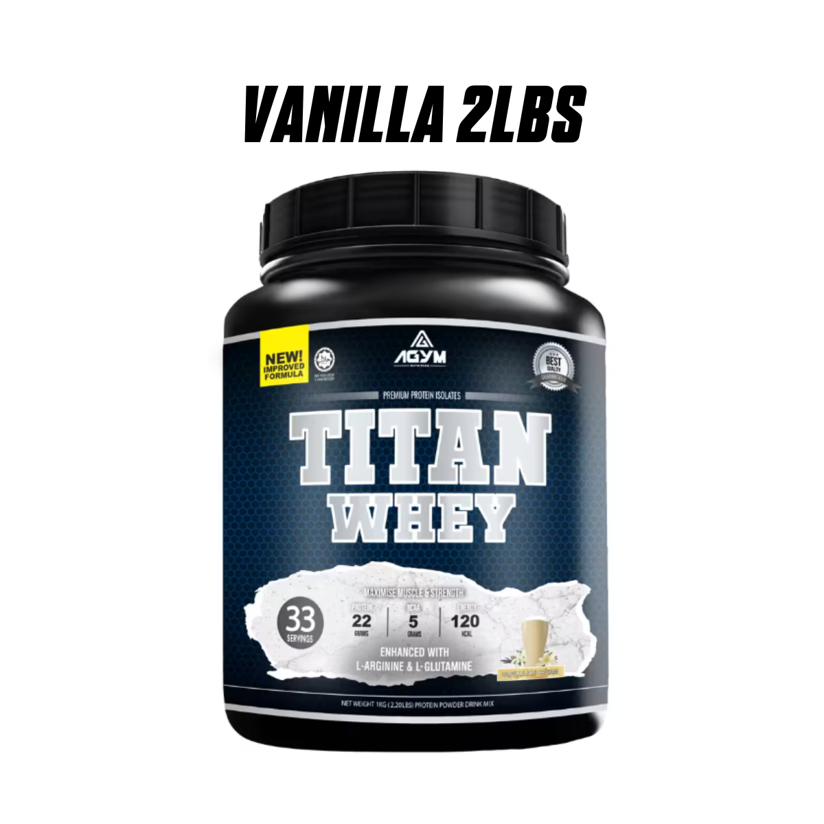 AGYM Nutrition, Titan Whey, Premium Whey Protein Isolates, 2 - 4.63 lbs - Ultimate Sup Singapore