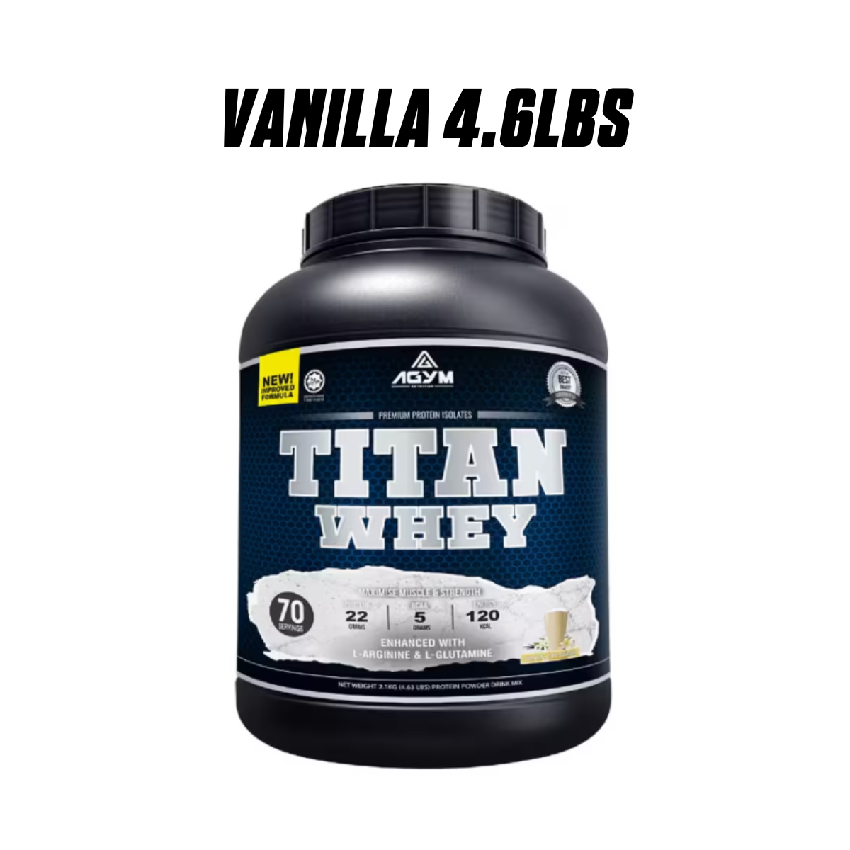AGYM Nutrition, Titan Whey, Premium Whey Protein Isolates, 2 - 4.63 lbs - Ultimate Sup Singapore