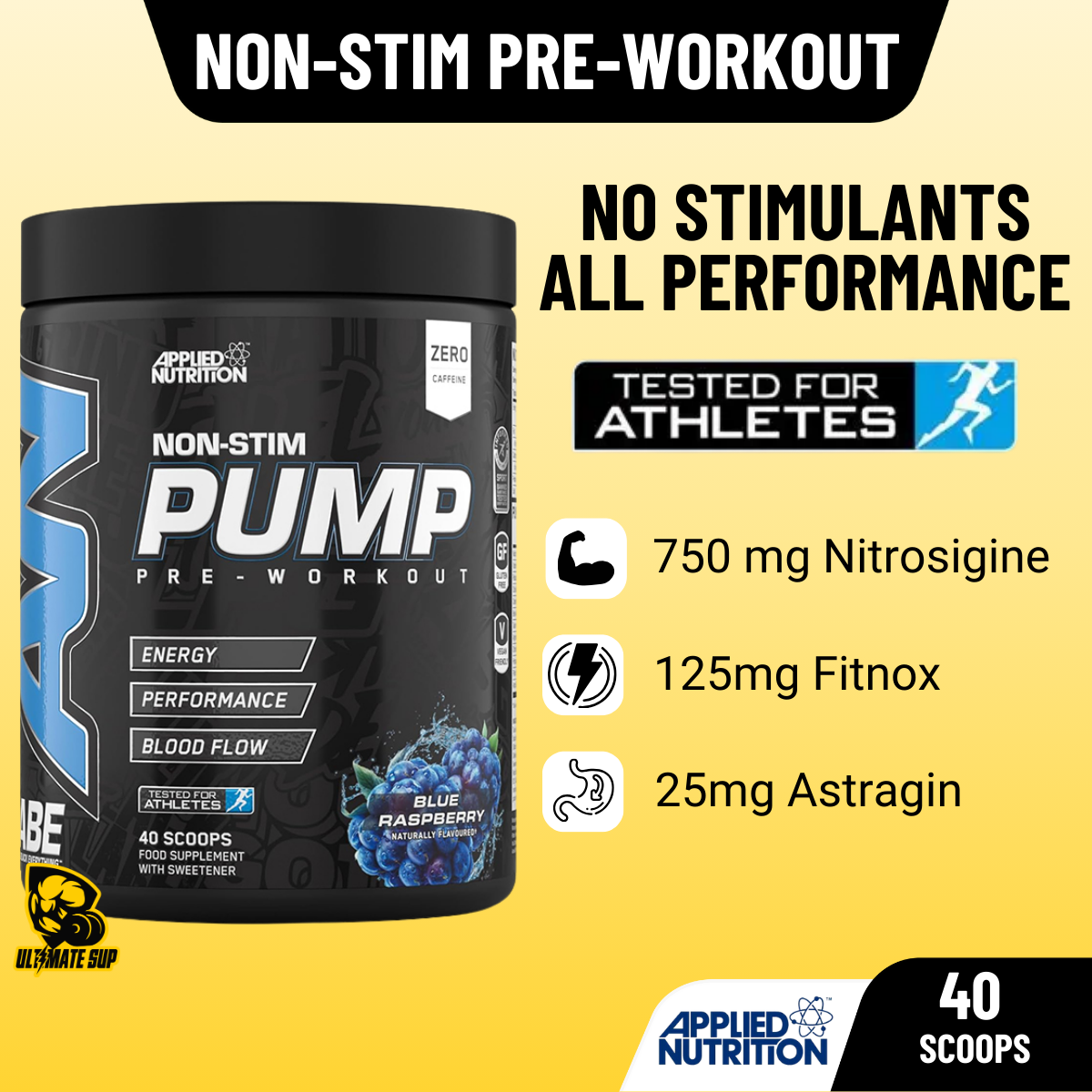 Applied Nutrition ABE Non-stim Pre-workout, Caffeine Free, Creatine, Beta Alanine & Citrulline 500g - Ultimate Sup Singapore