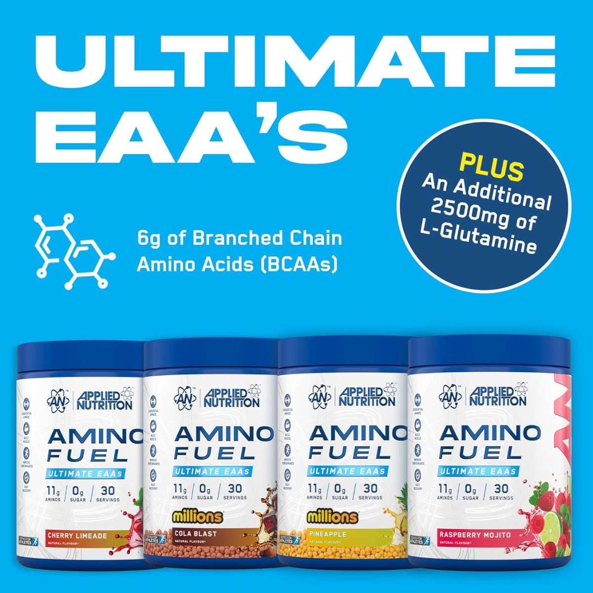 Applied Nutrition Amino Fuel, EAA Essential Amino Acids Powder, Muscle Fuel & Recovery 390g - Ultimate Sup Singapore