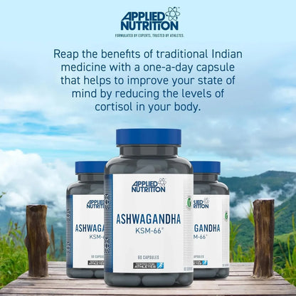 Applied Nutrition, Ashwagandha KSM-66, Mood & Wellbeing Support, 60 Capsules - Ultimate Sup Singapore