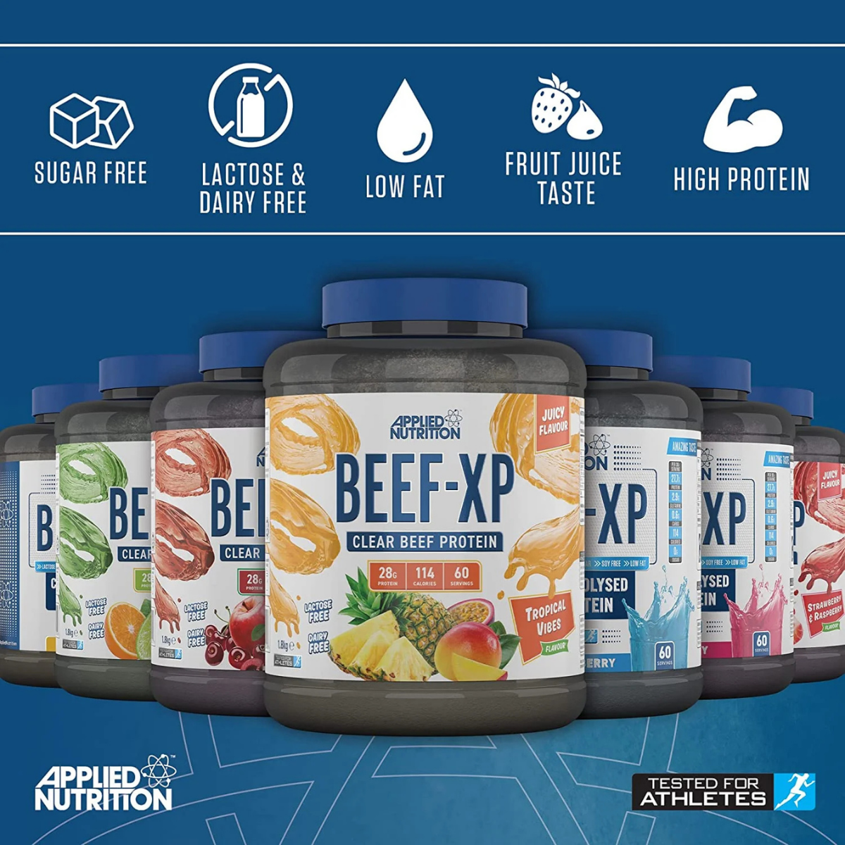 Applied Nutrition, Beef Protein Isolate, Hydrolysed Beef Protein for Muscle Building and Recovery, Fast Absorption, 60ser - Ultimate Sup Singapore
