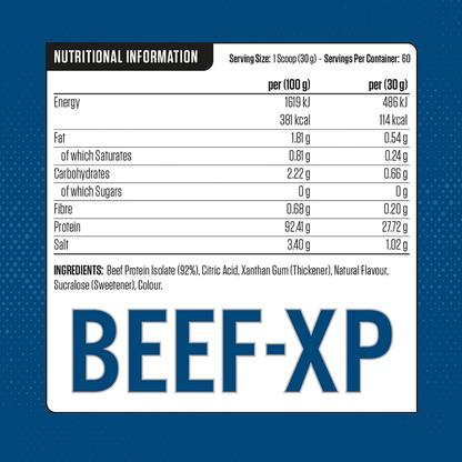 Applied Nutrition, Beef Protein Isolate, Hydrolysed Beef Protein for Muscle Building and Recovery, Fast Absorption, 60ser - Ultimate Sup Singapore