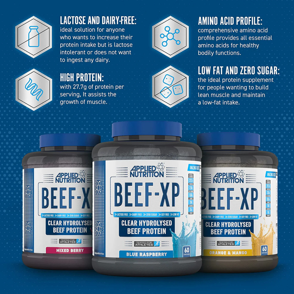 Applied Nutrition, Beef Protein Isolate, Hydrolysed Beef Protein for Muscle Building and Recovery, Fast Absorption, 60ser - Ultimate Sup Singapore
