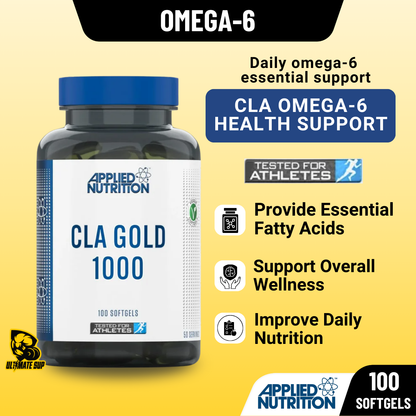 Applied Nutrition, CLA Gold, Omega-6 Fatty Acid Support, 1000mg 100 SOFT GELS - Ultimate Sup Singapore