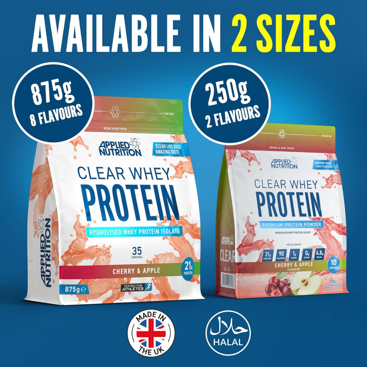 Applied Nutrition, Clear Hydrolysed Whey Isolate, Clear Protein Drink for Muscle Gain & Recovery, Fast Absorption, Low Calorie, 10-35ser - Ultimate Sup Singapore