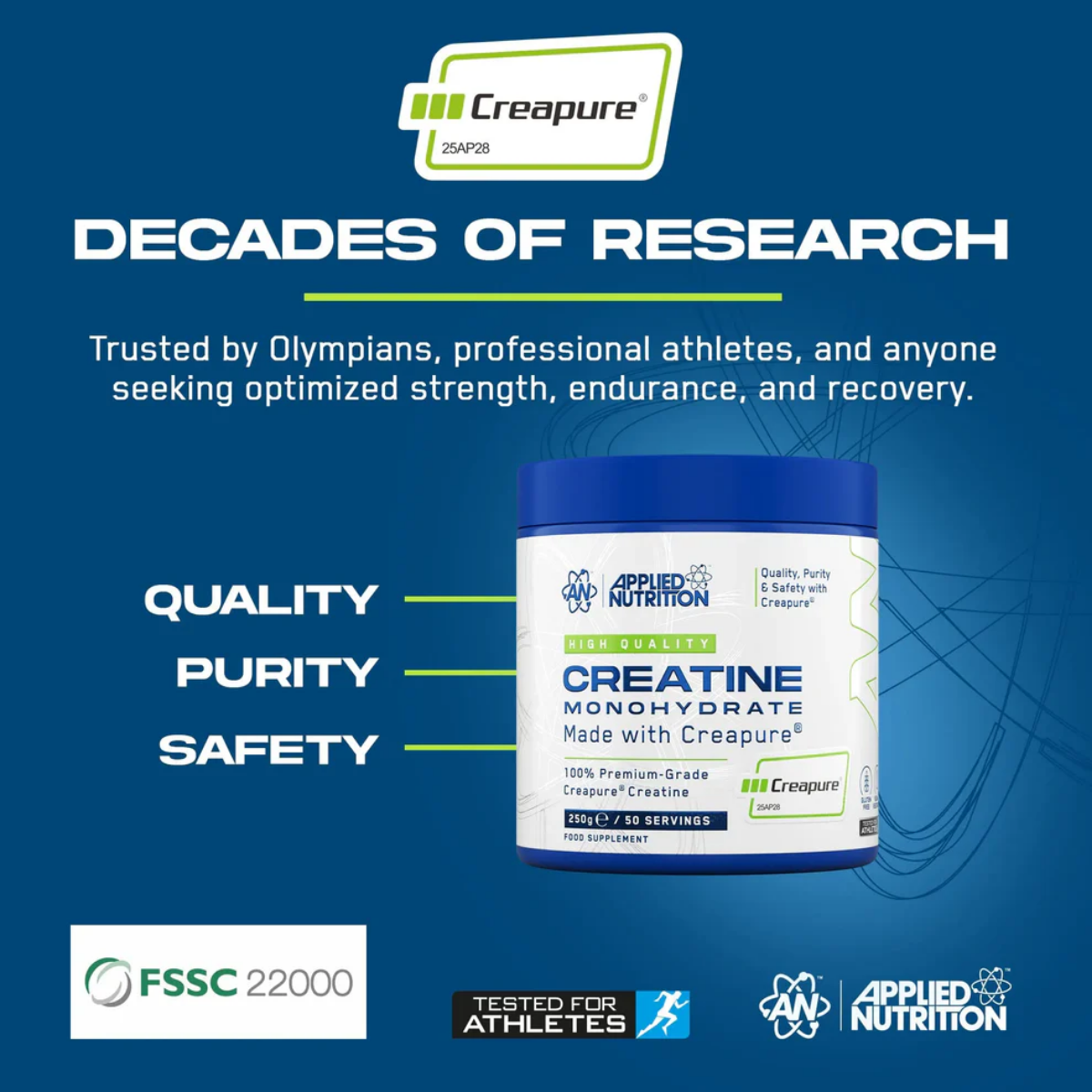 Applied Nutrition Creapure Creatine, The Gold Standard of Creatine 250g - Ultimate Sup Singapore