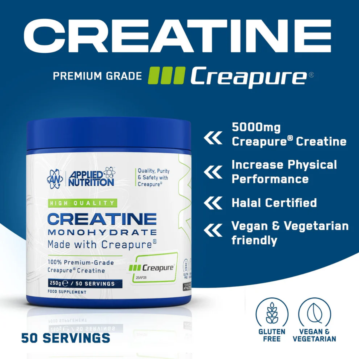 Applied Nutrition Creapure Creatine, The Gold Standard of Creatine 250g - Ultimate Sup Singapore