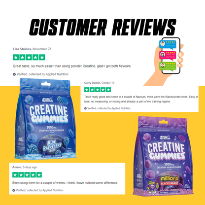 Applied Nutrition Creatine Monohydrate Gummies, Build Muscle, Various Flavors, 20 servings - Ultimate Sup Singapore