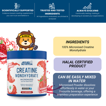 Applied Nutrition, Creatine Monohydrate Micronized Powder, Increases High-Intensity Physical Performance, 250-500g - Ultimate Sup Singapore