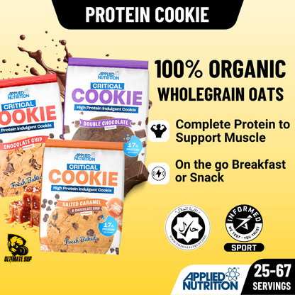 Applied Nutrition, Critical Cookie, High Protein Baked Cookie, Protein Snack for Gym, Build Muscle, 3-12packs - Ultimate Sup Singapore