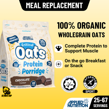 Applied Nutrition, Critical Oats, High Protein Meal Replacement, Healthy for Energy & Fullness, 600g-3kg - Ultimate Sup Singapore
