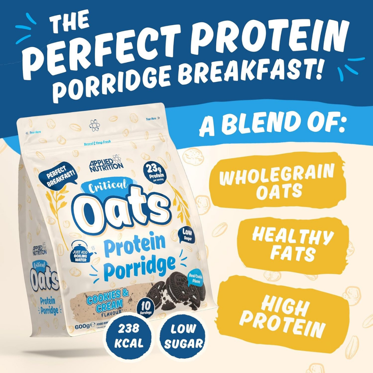 Applied Nutrition, Critical Oats, High Protein Meal Replacement, Healthy for Energy & Fullness, 600g-3kg - Ultimate Sup Singapore