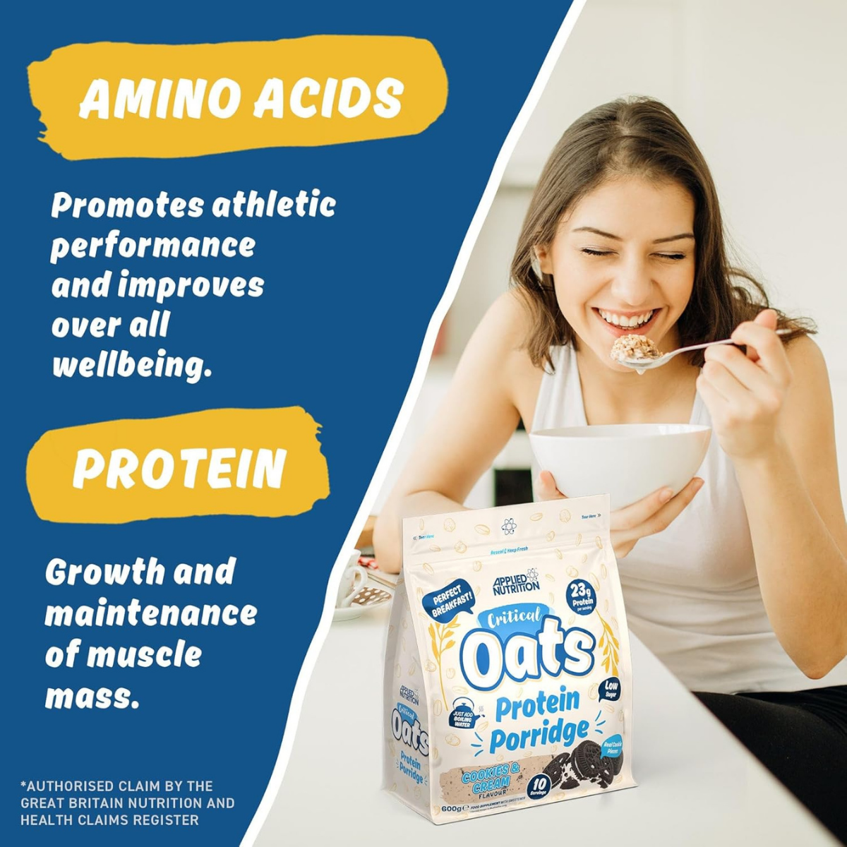 Applied Nutrition, Critical Oats, High Protein Meal Replacement, Healthy for Energy & Fullness, 600g-3kg - Ultimate Sup Singapore