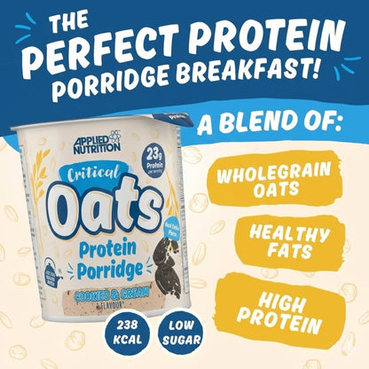 Applied Nutrition Critical Oats Protein Porridge Pots, Organic Oats, Clean Carbs And Healthy Fats 60g (1 serving) - Ultimate Sup Singapore