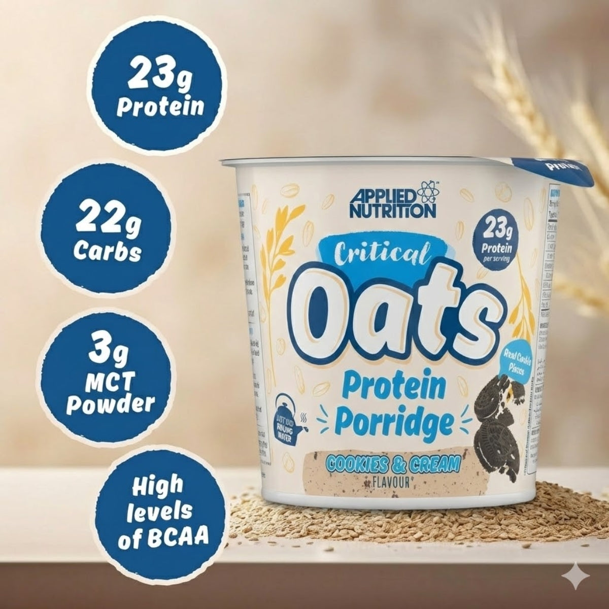 Applied Nutrition Critical Oats Protein Porridge Pots, Organic Oats, Clean Carbs And Healthy Fats 60g (1 serving) - Ultimate Sup Singapore