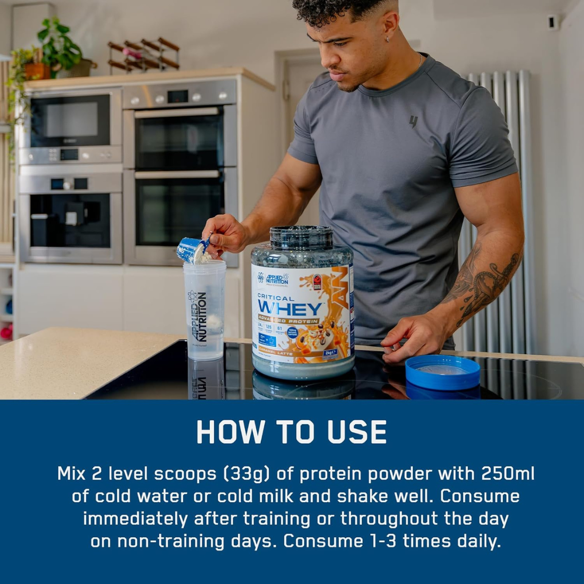 Applied Nutrition, Critical Whey Protein, Triple Blend Whey for Muscle Growth and Recovery After Training, 25-67ser - Ultimate Sup Singapore