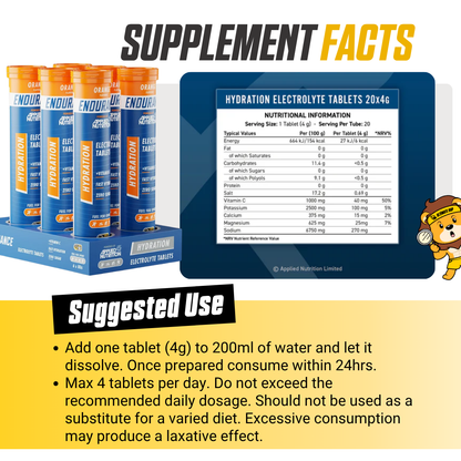 Applied Nutrition Endurance Hydration Electrolyte Sugar Free, Low Calorie, Boost Performance 20 tabs - Ultimate Sup Singapore