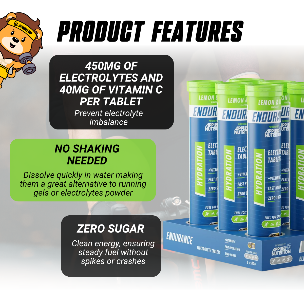 Applied Nutrition Endurance Hydration Electrolyte Sugar Free, Low Calorie, Boost Performance 20 tabs - Ultimate Sup Singapore