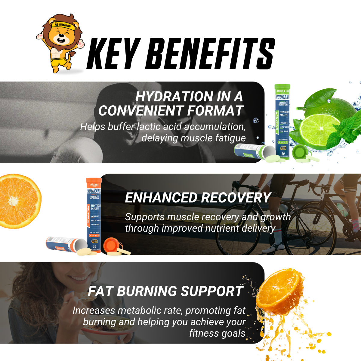 Applied Nutrition Endurance Hydration Electrolyte Sugar Free, Low Calorie, Boost Performance 20 tabs - Ultimate Sup Singapore