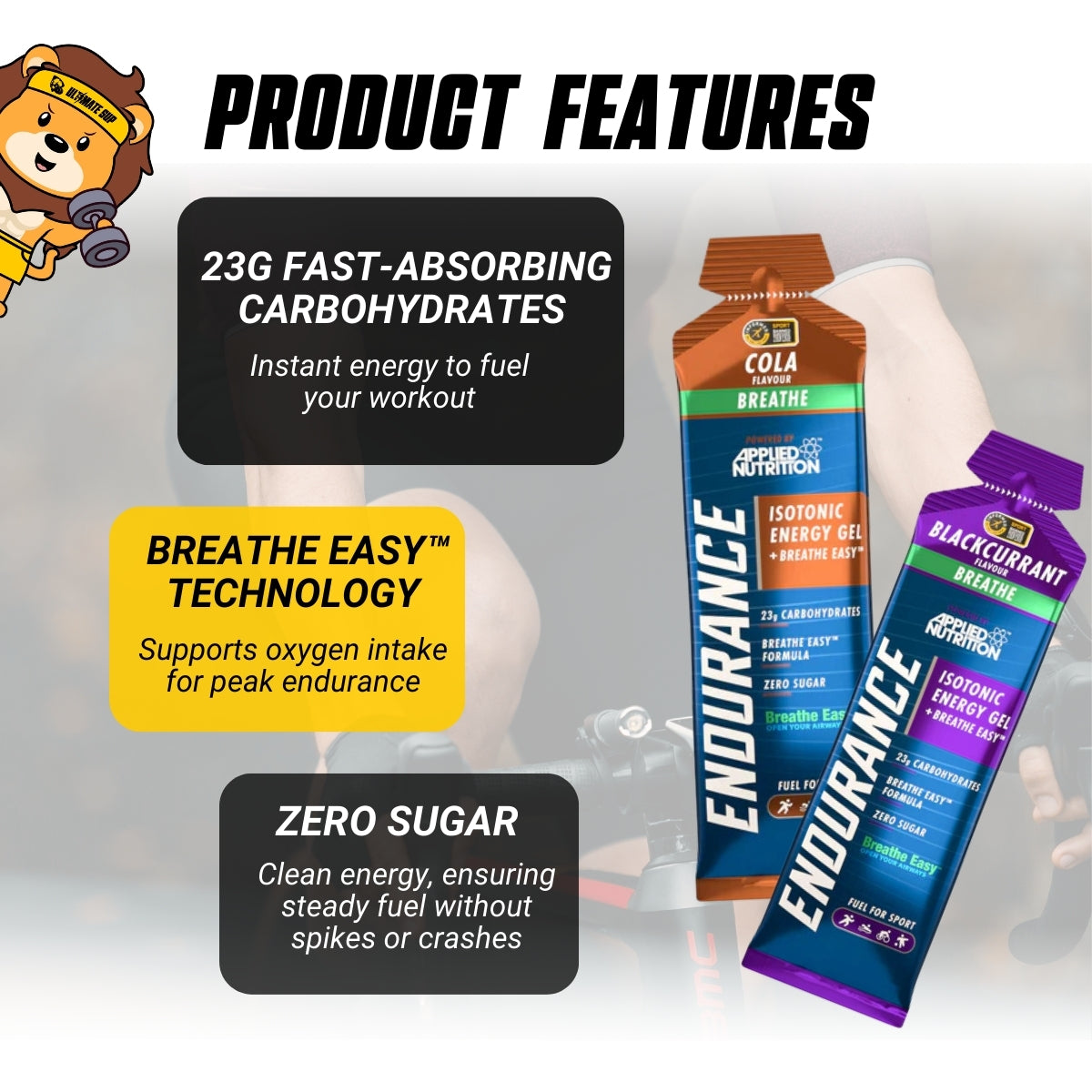Applied Nutrition Endurance Isotonic Energy Gel - Breathe 60G, 20 packs - Ultimate Sup Singapore