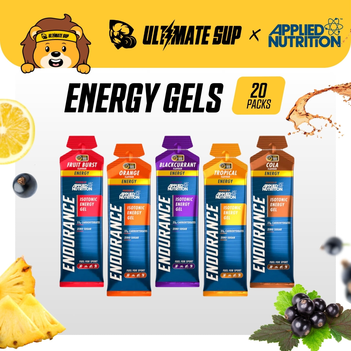 Applied Nutrition Endurance Isotonic Energy Gel - Energy 60G, 20 packs - Ultimate Sup Singapore
