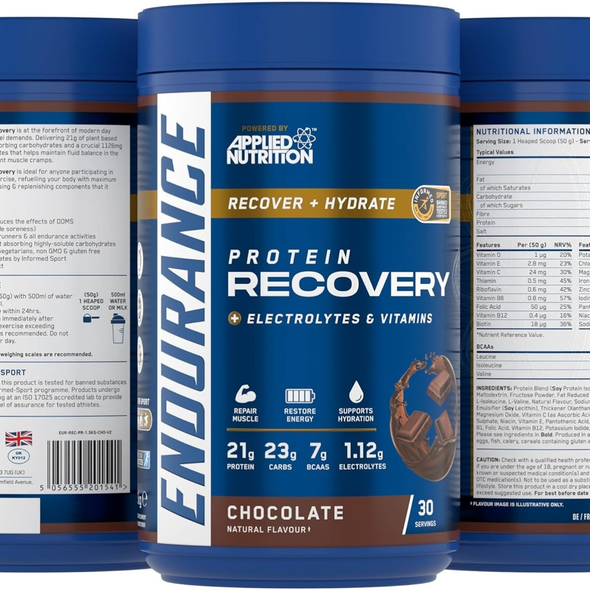 Applied Nutrition, Endurance Recovery, Post Workout Recovery, Fast Absorbing Carb, Added Vitamins & Electrolytes, 30ser - Ultimate Sup Singapore