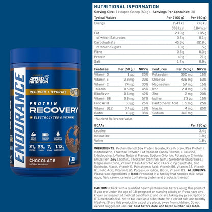 Applied Nutrition, Endurance Recovery, Post Workout Recovery, Fast Absorbing Carb, Added Vitamins & Electrolytes, 30ser - Ultimate Sup Singapore