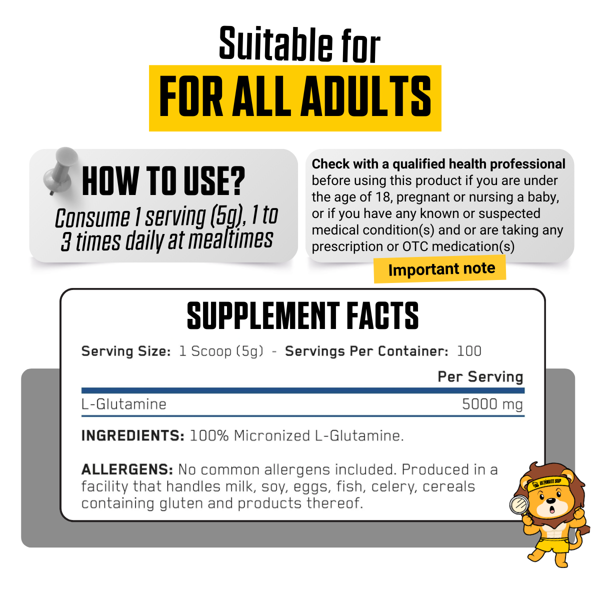 Applied Nutrition, Glutamine Powder, Pure Micronized, Muscle Recovery & Immune Support, 250g - Ultimate Sup Singapore