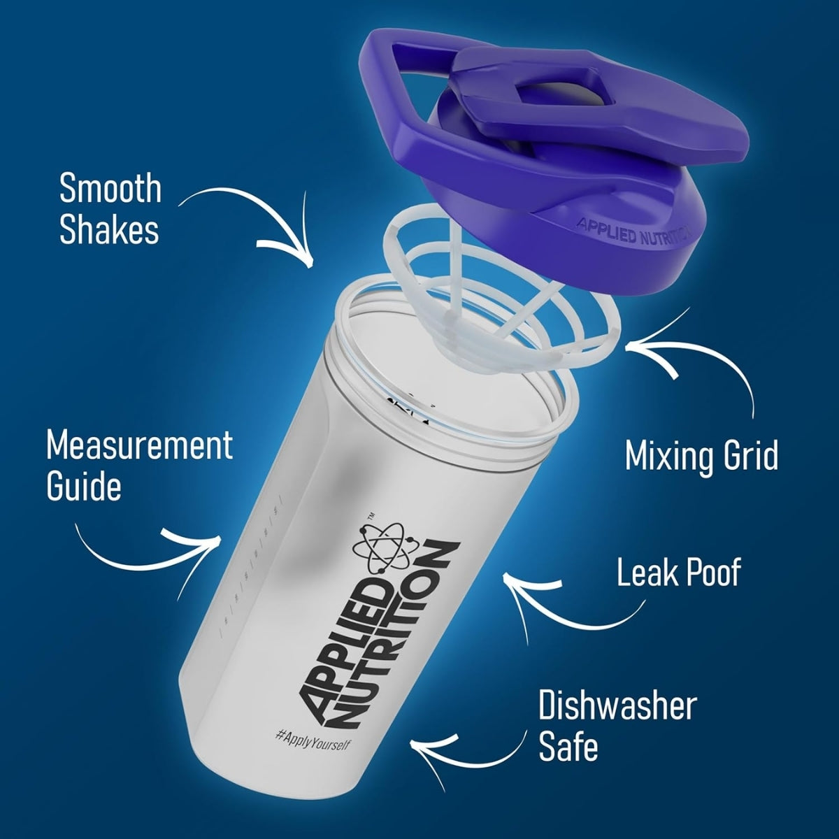 Applied Nutrition Protein Shaker Blue Top 700ml - Ultimate Sup Singapore