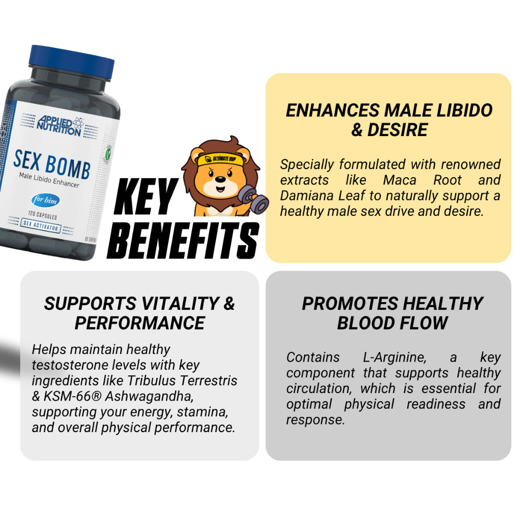 Applied Nutrition, Sex Bomb For Him, 120 Capsule - Ultimate Sup Singapore