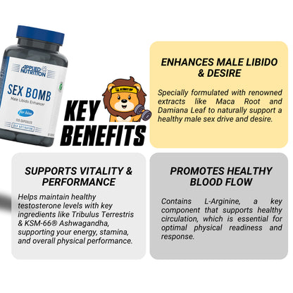 Applied Nutrition, Sex Bomb For Him, 120 Capsule - Ultimate Sup Singapore