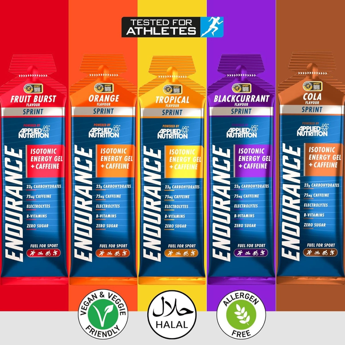 Applied Nutrition, Sprint Isotonic Energy Gel, Endurance Energy Gel for Running Cycling, Various Flavor, 20pcs - Ultimate Sup Singapore