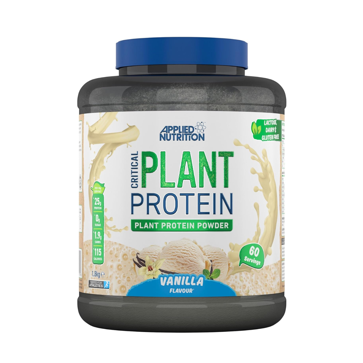 Applied Nutrition Critical Plant Protein powder container on a white background
