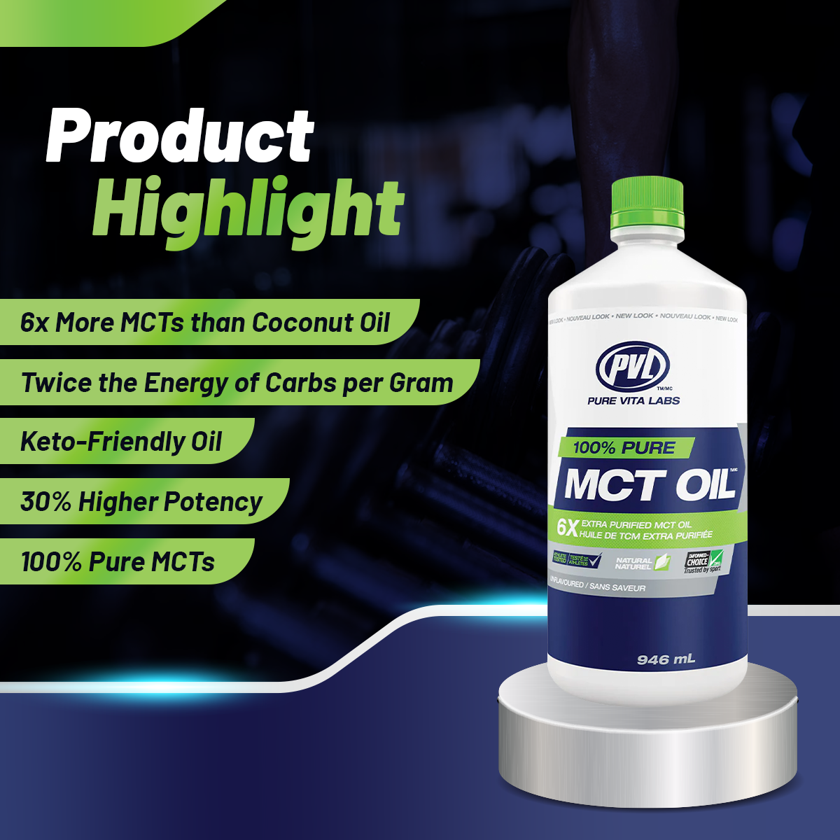 PVL 100% Pure MCT Oil, Promote Weight Loss, Keto Friendly, Digestive Supplement, 946ml - Ultimate Sup Singapore