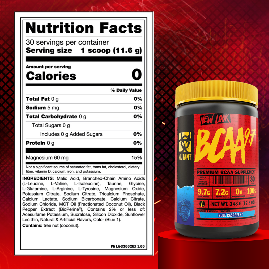 Mutant BCAA 9.7, Premium BCAA supplement, 348 - 1044g, 30-90 Servings - Ultimate Sup Singapore