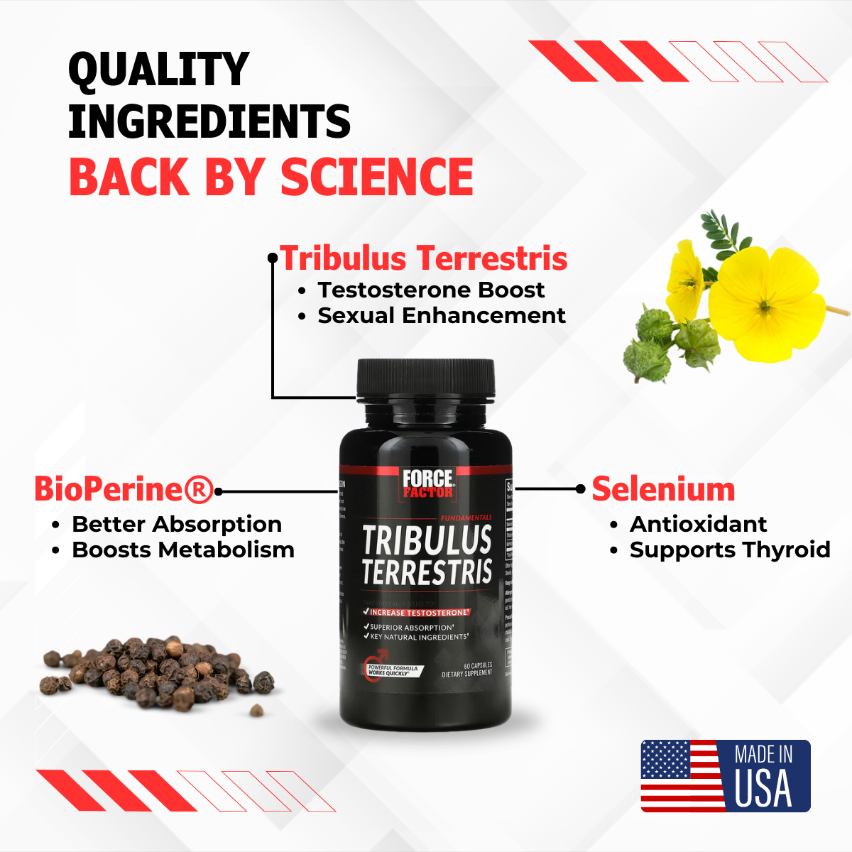 Force Factor, Tribulus Terrestris, Testosterone Booster, 60Caps - Ultimate Sup Singapore