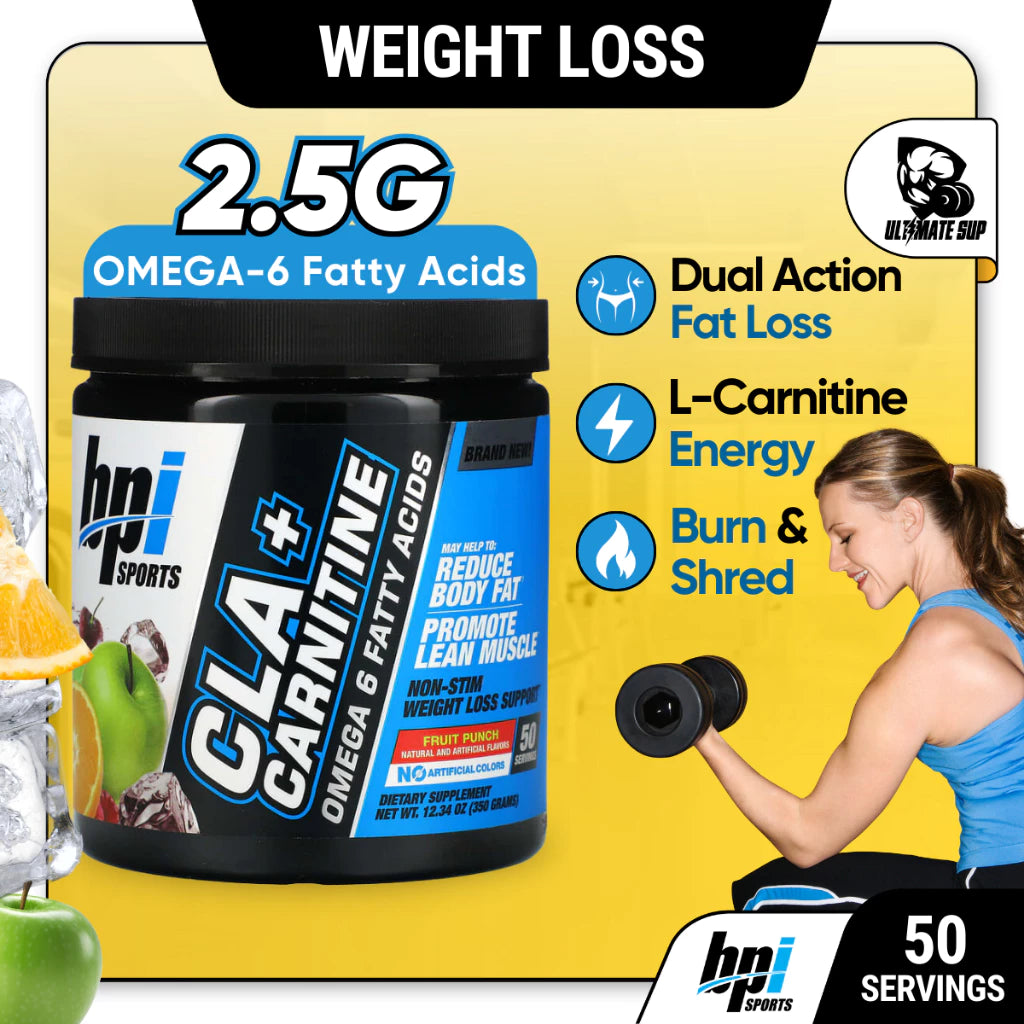 BPI Sports, CLA + Carnitine with Omega 6, Weight Loss Supplement, Fat Burner & Energy Booster, Various Flavors, 350g - Ultimate Sup Singapore